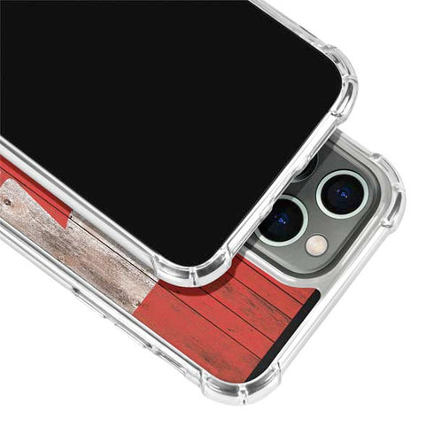 Canadian Flag Dark Wood iPhone 13 Pro Clear Case